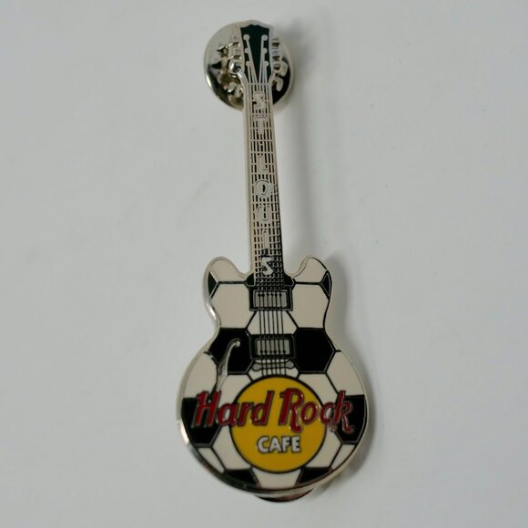 NEW Hard Rock Cafe ST LOUIS 2000 Soccer Ball Upright Gibson Guitar PIN Badge - Picture 1 of 4